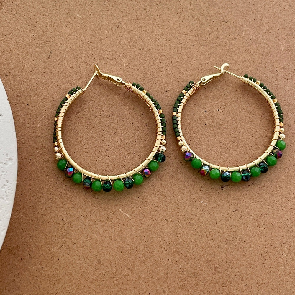 High Profile Retro Affordable Luxury Fashion Simple Big Hoop Temperamental Earrings