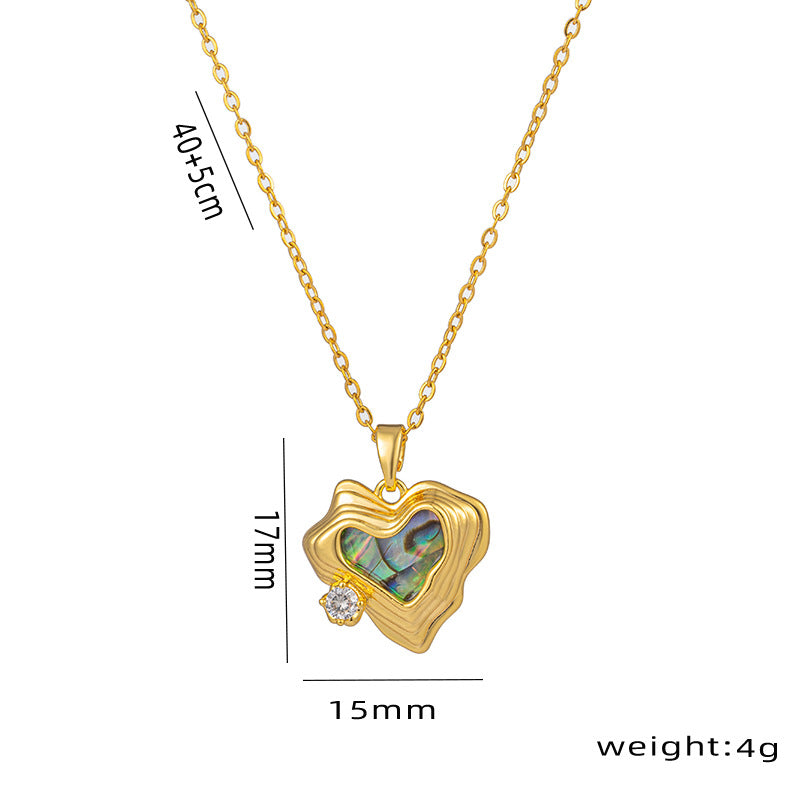 Design High-grade Light Luxury Titanium Steel Heart Flowers Necklaces