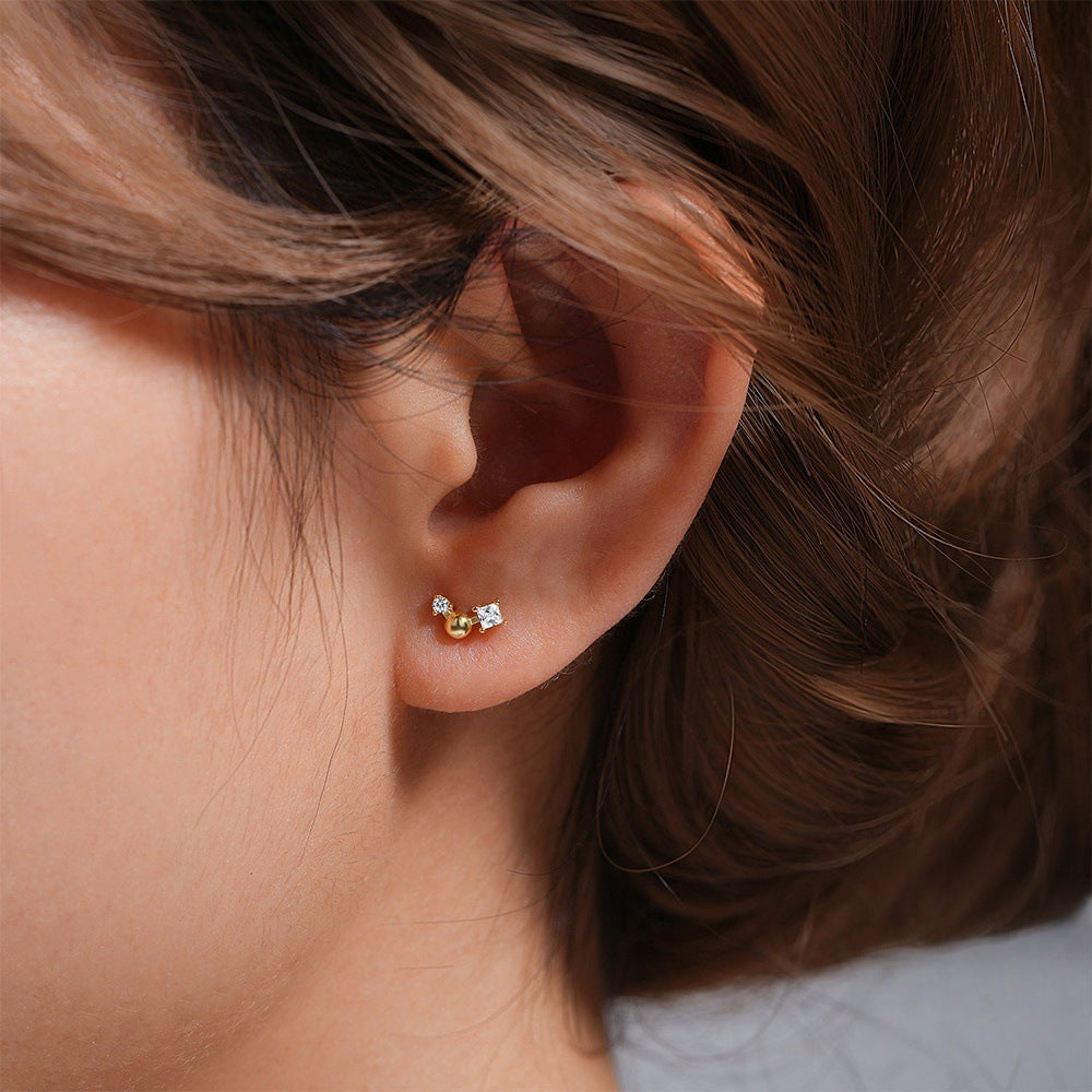 Women's Stars Fashion Flat Head Piercing Thread Ear Earrings