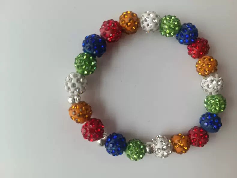 Polymer Clay Rhinestone Ball Filament Hip Bracelet