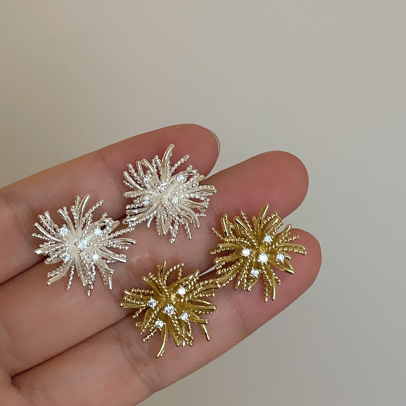 Women's Zircon Metal Dandelion For Niche Exquisite Earrings