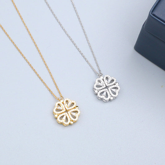 One More Wear Clover Female Send Girlfriend Titanium Steel Necklaces