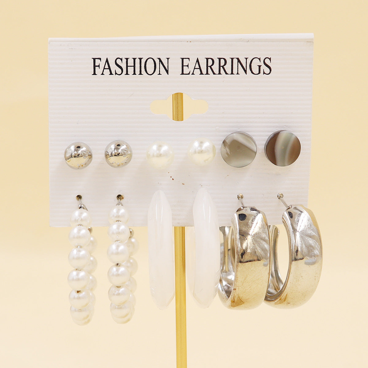 Women's Color Resin Leopard Print Pairs Retro Fashion Earrings