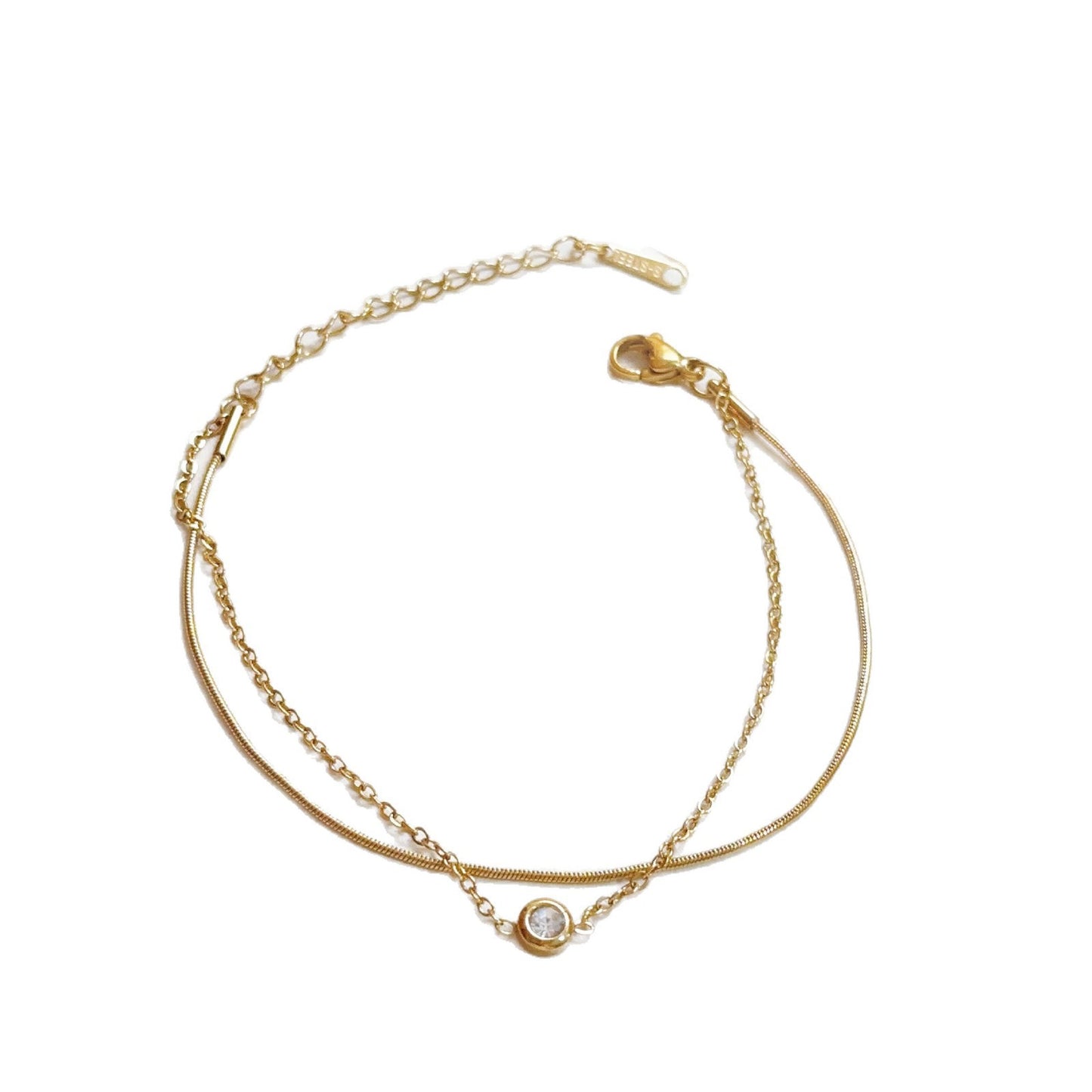 Gold Micro Inlaid Zircon Bubble Light Bracelets