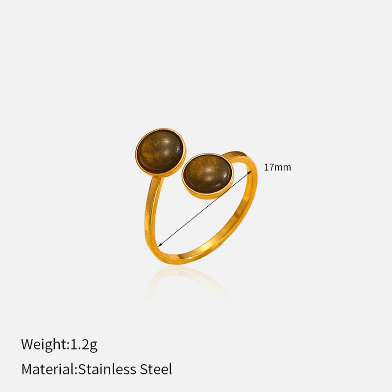 Female Stainless Steel Simple Couple Titanium Open-end Personality Ring