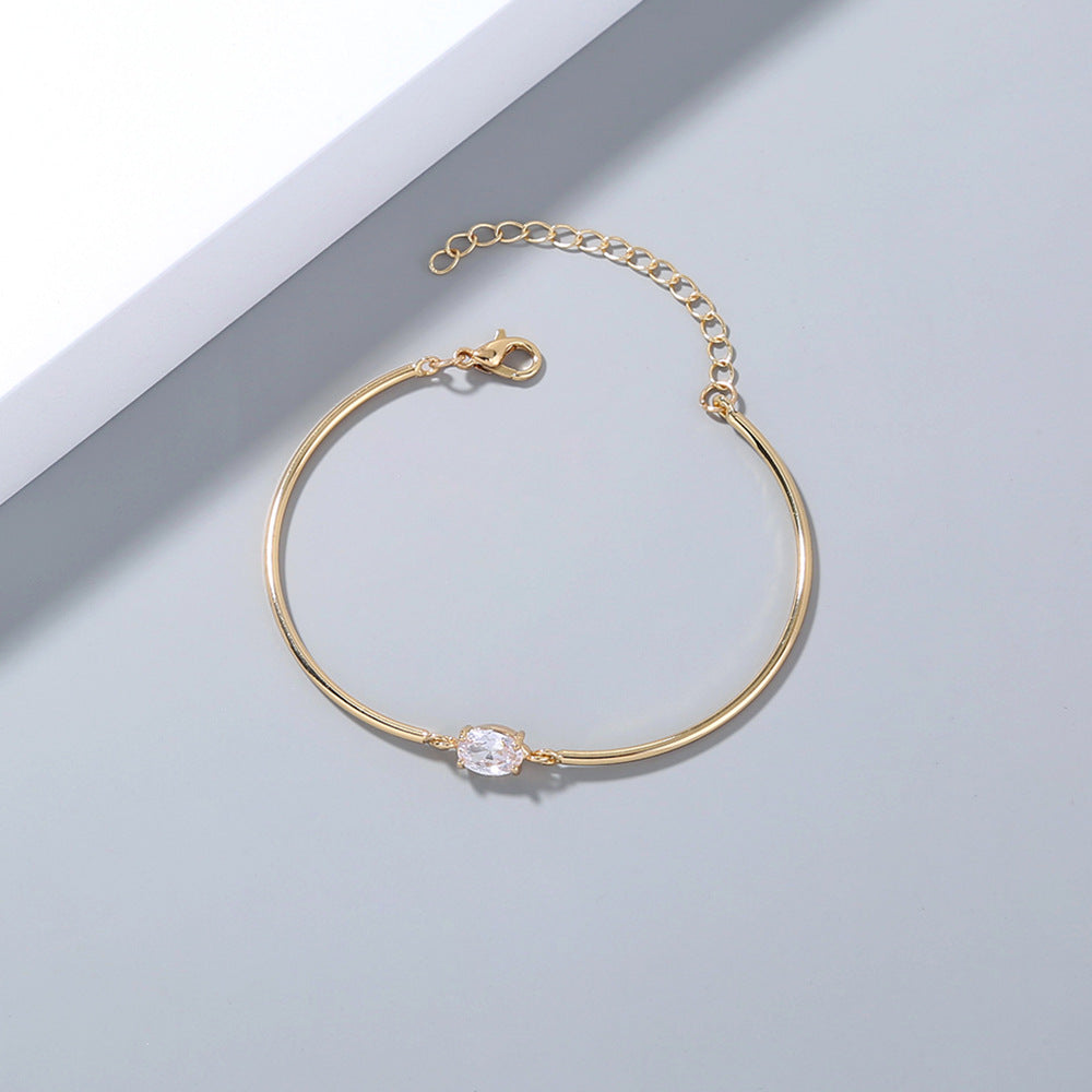 Women's Rhombus Zircon Metal Elbow Simple Temperamental Bracelets