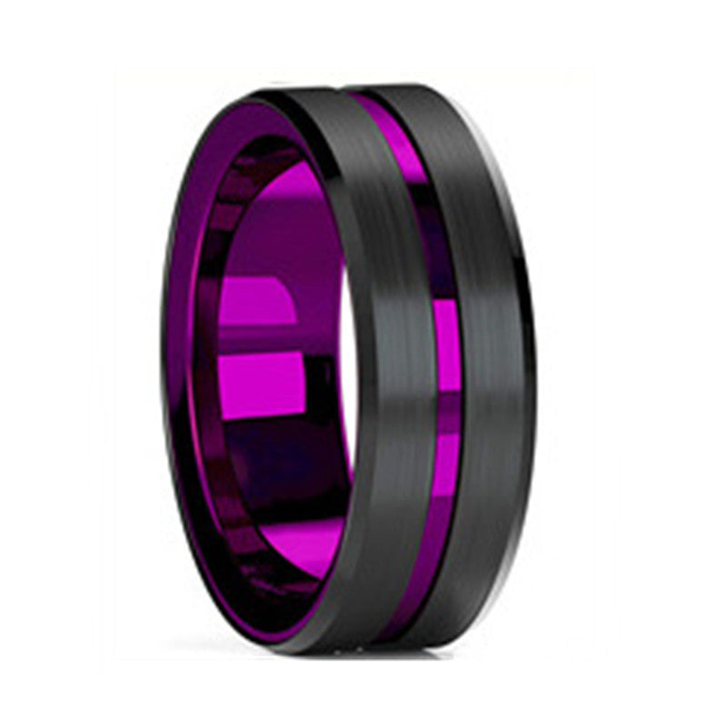 Men's Fashion Xi Vacuum Plating Purple Stainless Ring