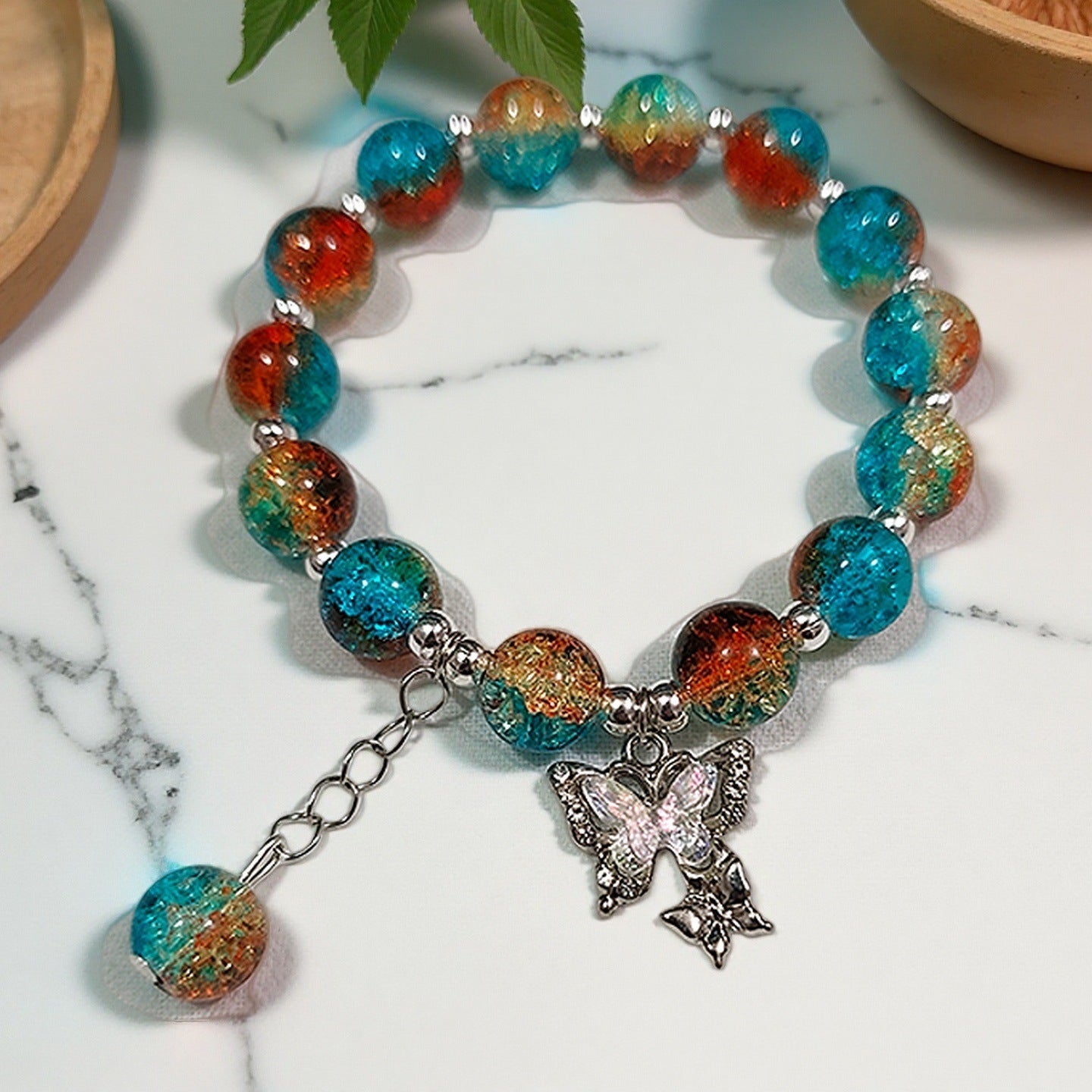 Fantasy Flower Glazed Female Gradient Contrast Bracelet