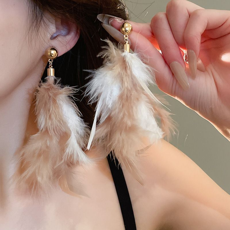 Cheese Pleated Fashionable Casual Style Ear Hook Earrings