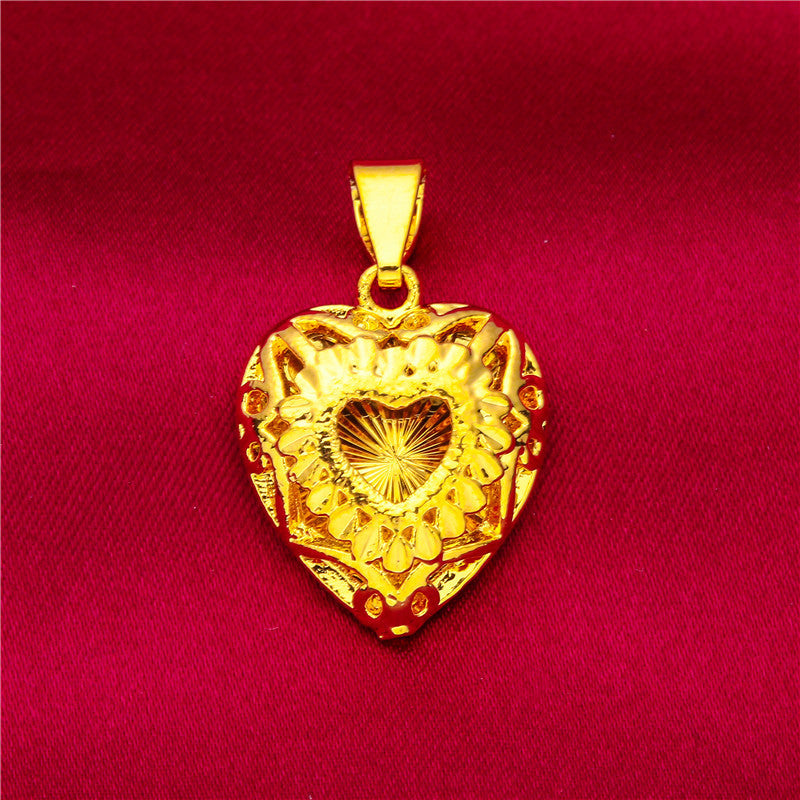 Women's Vietnam Placer Gold Love Abacus Small Pendants