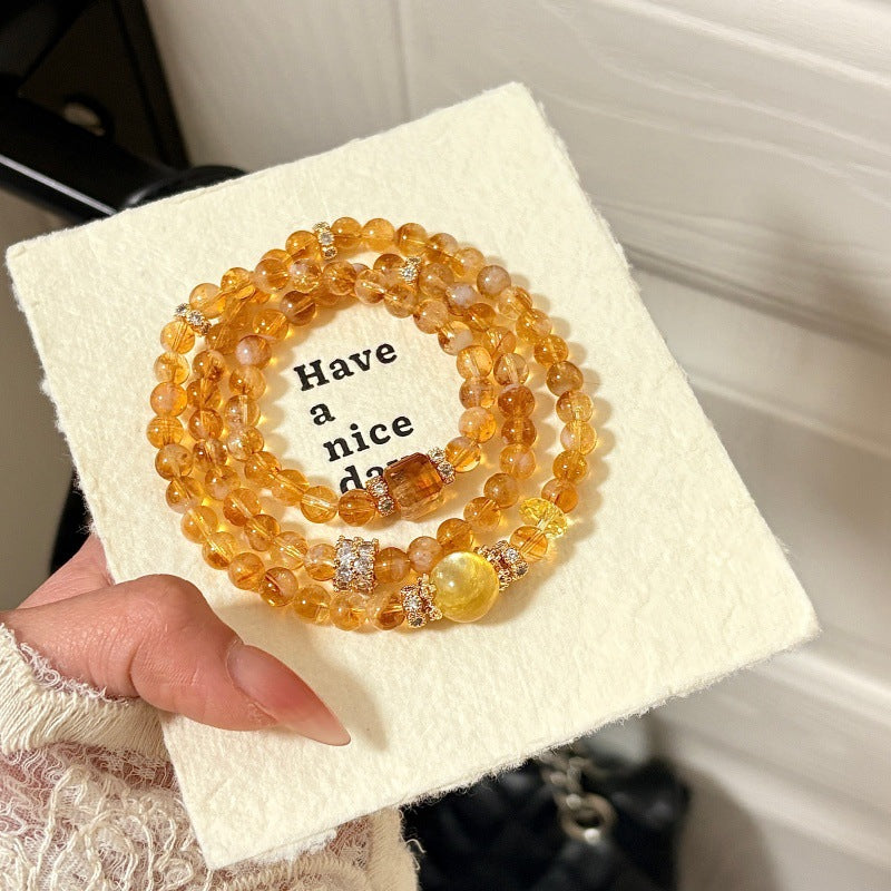 Natural Citrine Crystal Gold Lepidolite High-grade Bracelets