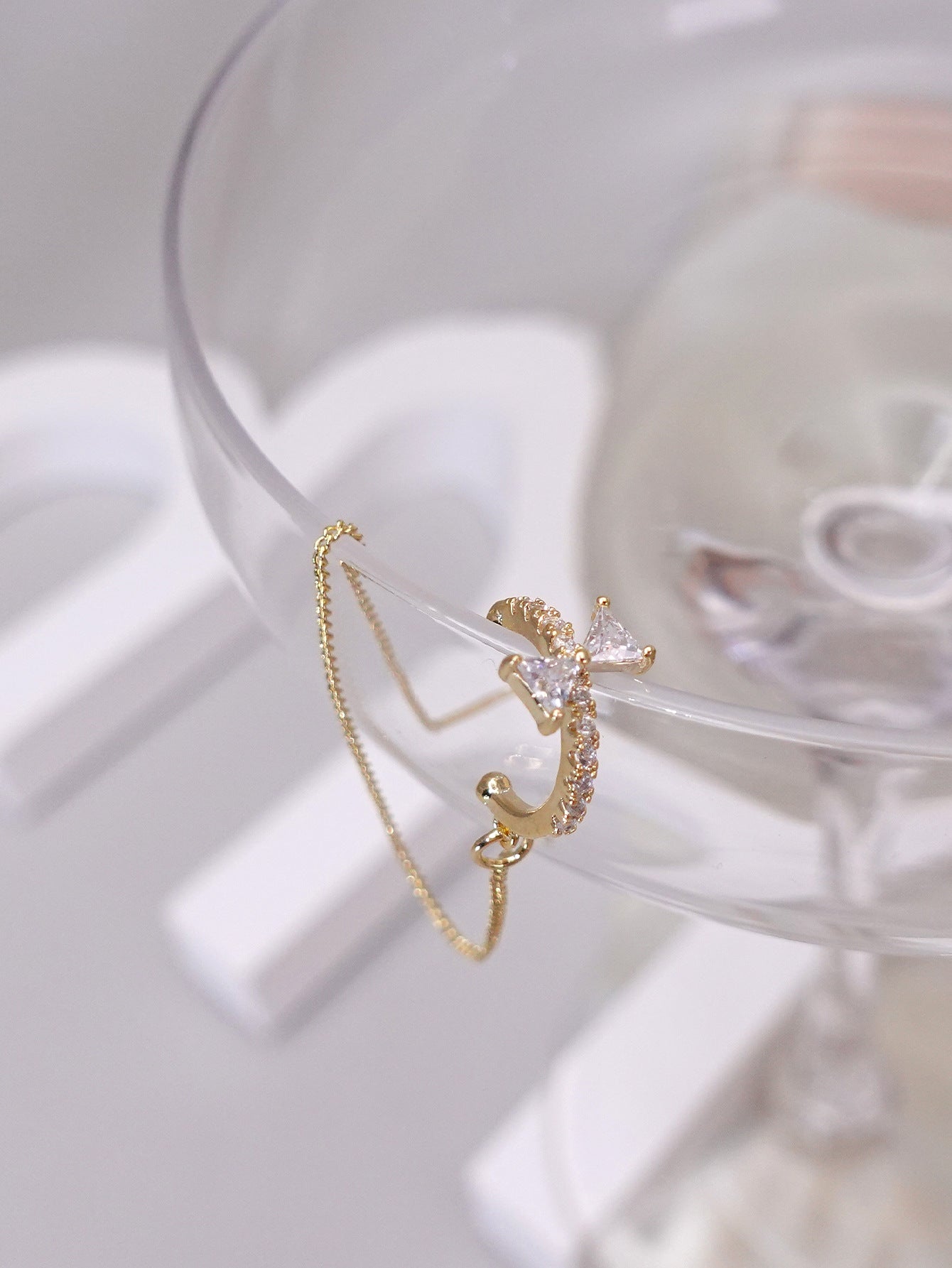 Bow Clip One-piece Tassel Simple Cold Rings
