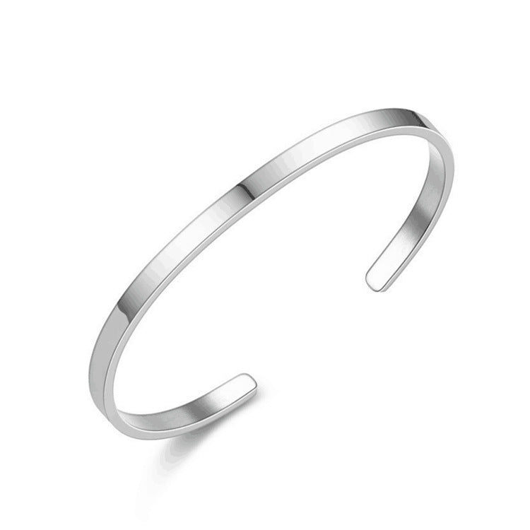 Charming Steel Open-end Stainless Shaped Lettering Bracelets
