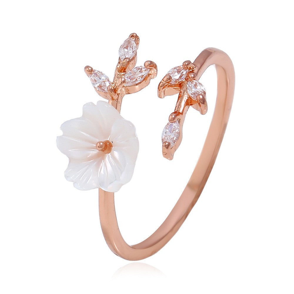 Women's Fashion Personal Accessories Flower Open Minimalist Creative Rings