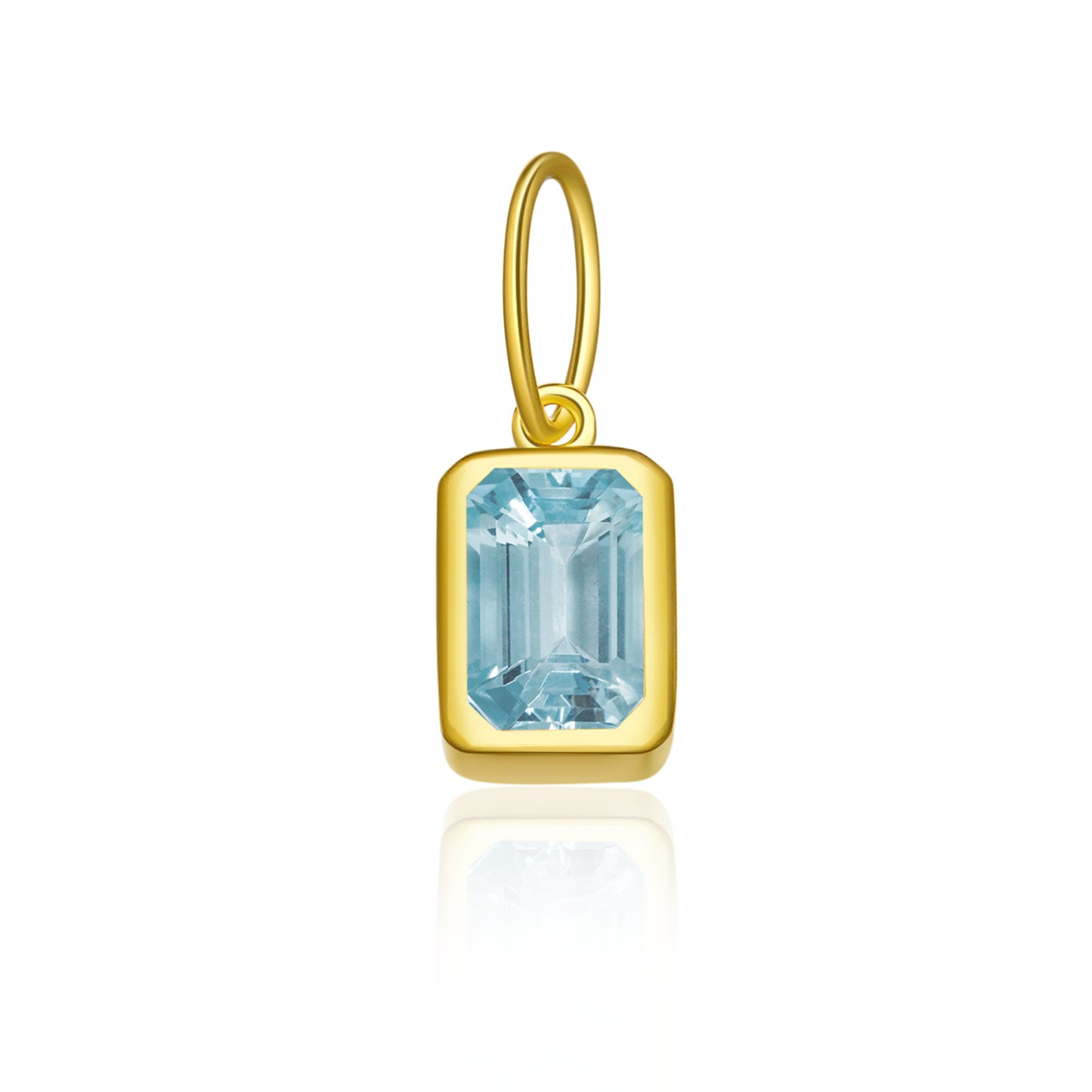 Women's Birthstone Sterling Sier Parts Square Zircon Pendants