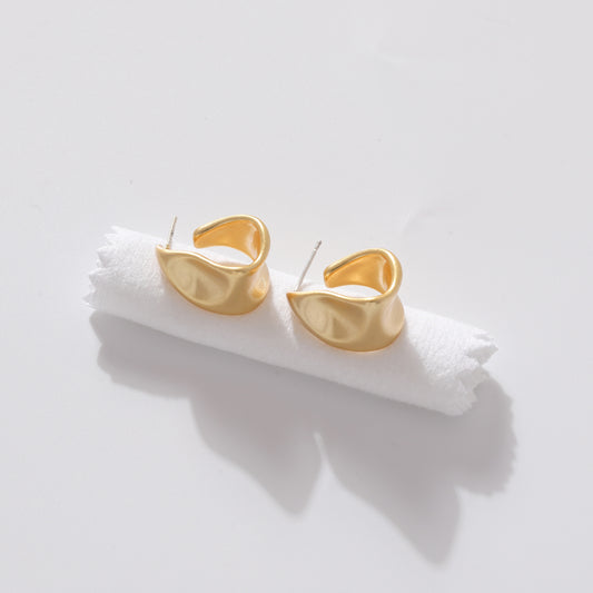 Metal Frosty Style Niche Design Geometric Earrings