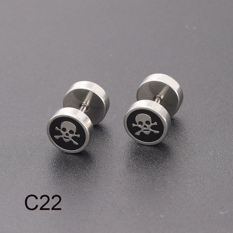 Bilateral Epoxy Titanium Steel Ear Drip Bone Fake Extender Earrings