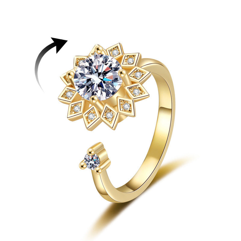Decompression Rotatable Female Rotating Sunflower Opening Rings