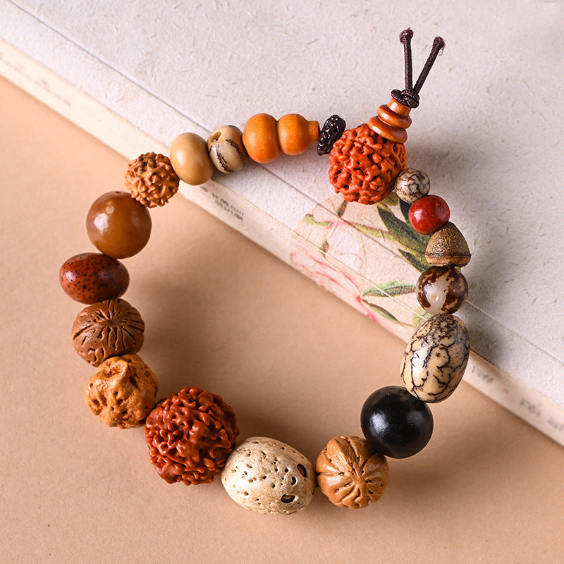 Women's & Men's Eighteen Prayer Beads Multi Jewels Bodhi Seed Bracelet