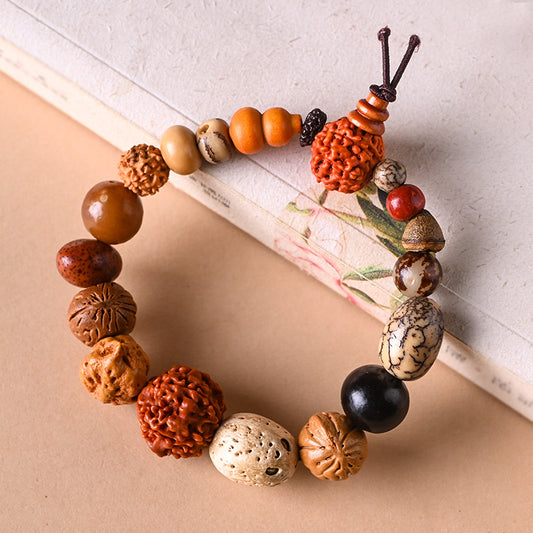 Women's & Men's Eighteen Prayer Beads Multi Jewels Bodhi Seed Bracelet