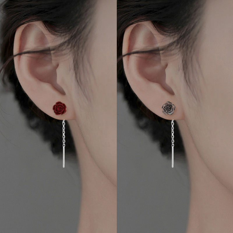 Flower Female French Retro Affordable Luxury Trendy Small Camellia Ear Line