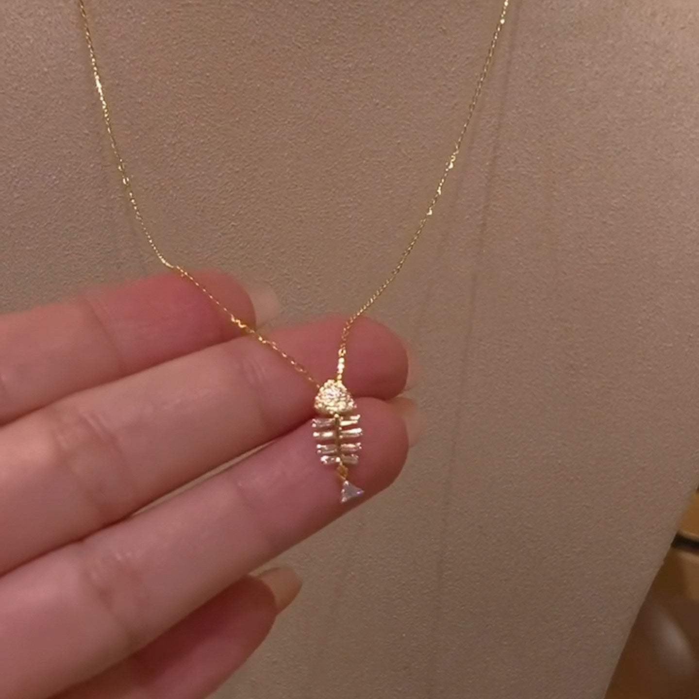 Women's Fish For Light Luxury Minority High-grade Gold Fishbone Pendants