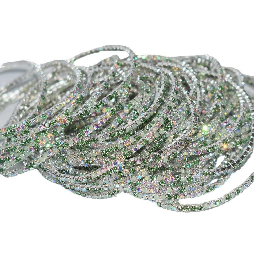 Single Row Rhinestone Thin Stretch Full Bracelets