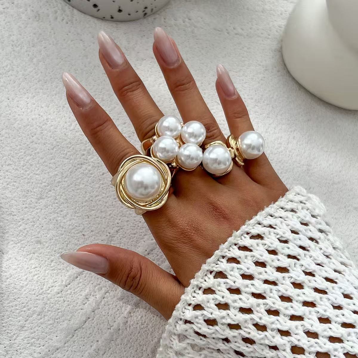 Women's Metal Vintage Design Button Stylish Opening Suit Rings