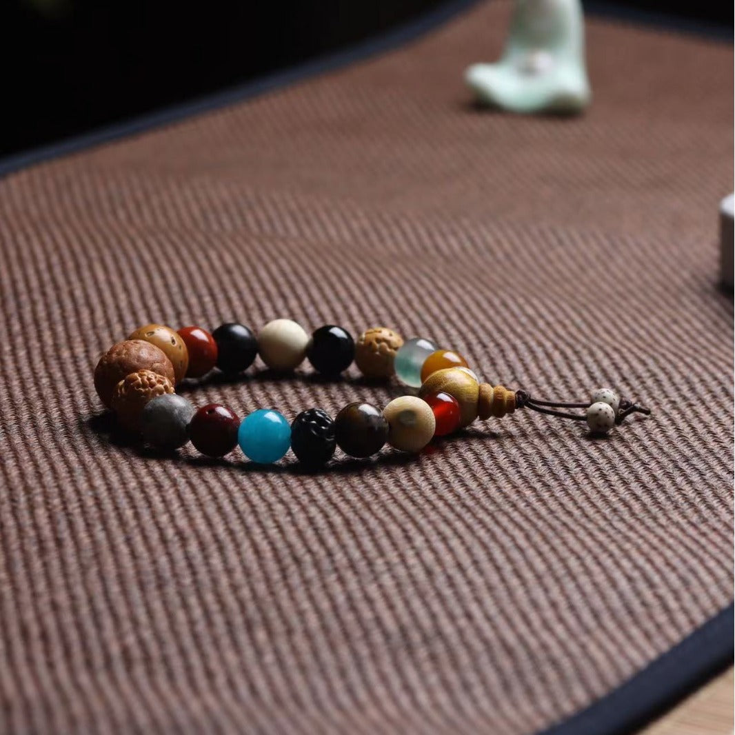 Bodhi Seed Eighteen Prayer Beads Buddha Cultural Artifact Bracelet