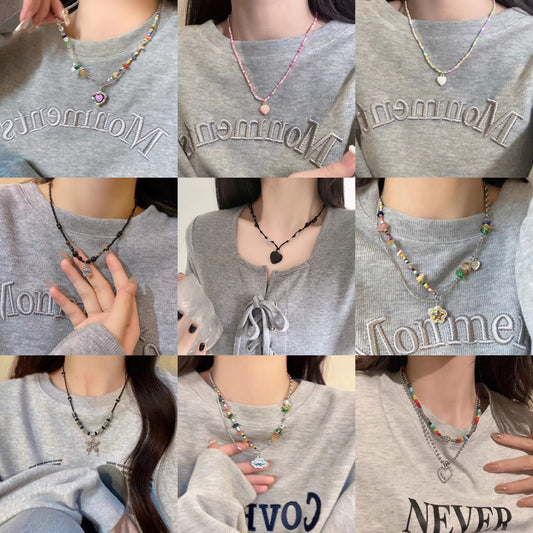 Women's For Design Beaded Clavicle Chain Sweet Necklaces