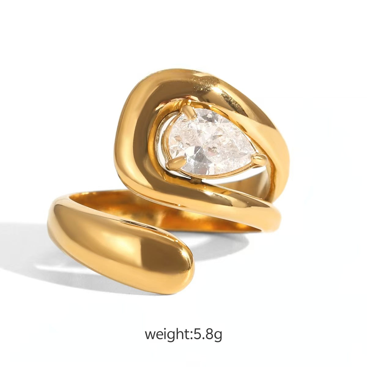 Women's Zircon Titanium Steel No Fading Light Luxury Ring