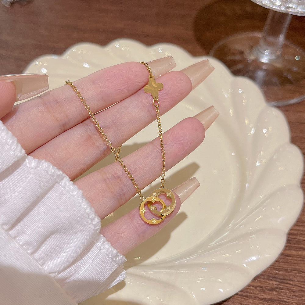 Female Summer Temperament Wild Titanium Steel Clavicle Necklaces