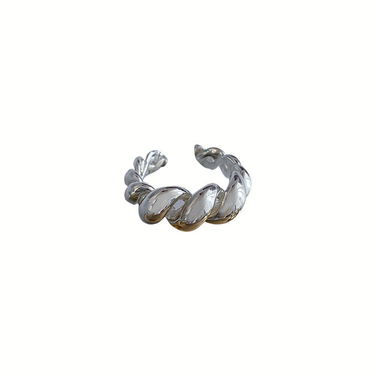 Sterling Sier Croissant Diamond Female Niche Design Index Finger Fashion Ring