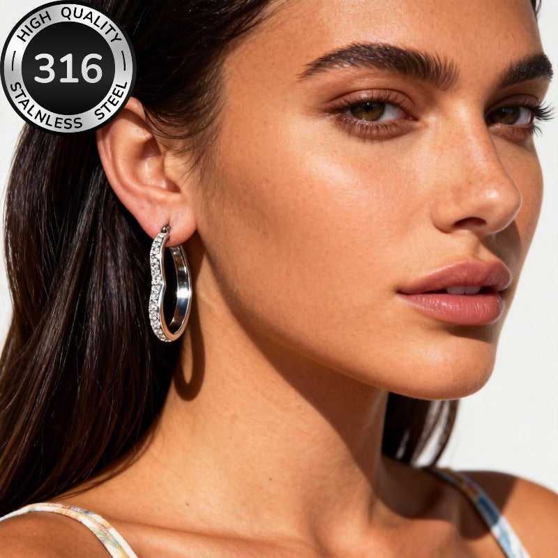 Love Heart Special Interest Light Luxury Personalized Ear Fashion Trendy Earrings