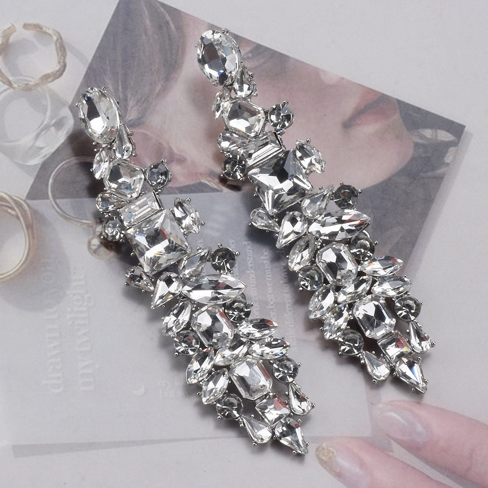 Women's Exaggerated Tassel Fashion Creative Rhinestone Long Earrings