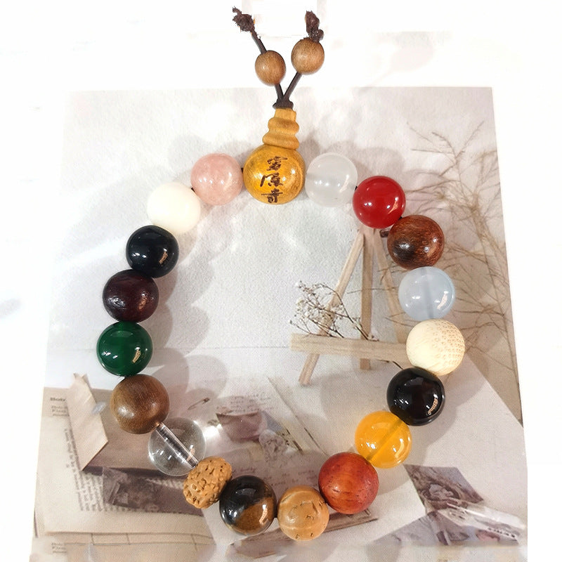 Women's & Men's Root White Jade Lotus Rosary Seed Scenic Bracelets