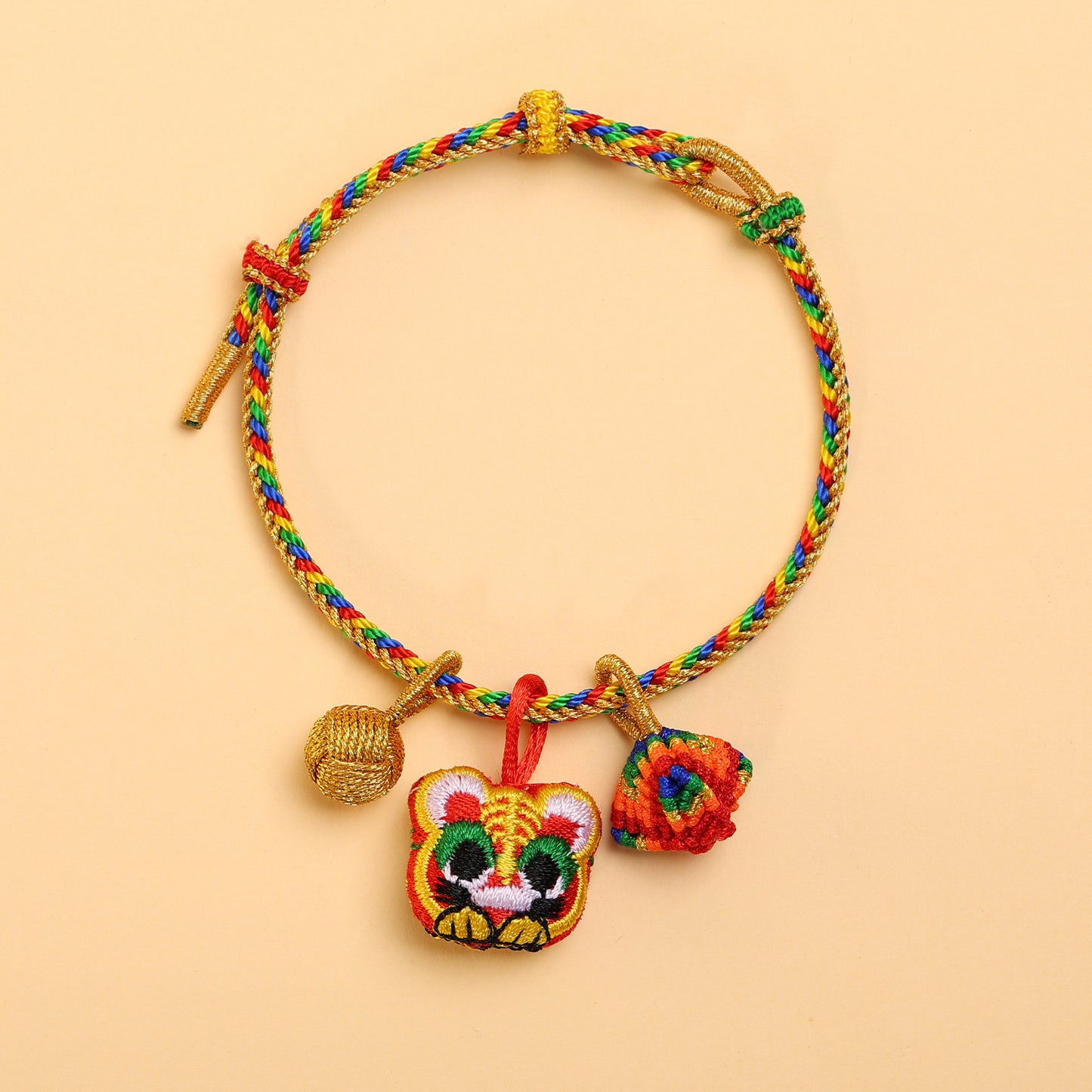 Dragon Boat Festival Colorful Rope Small Red Hand-woven Tiger Head Bracelet
