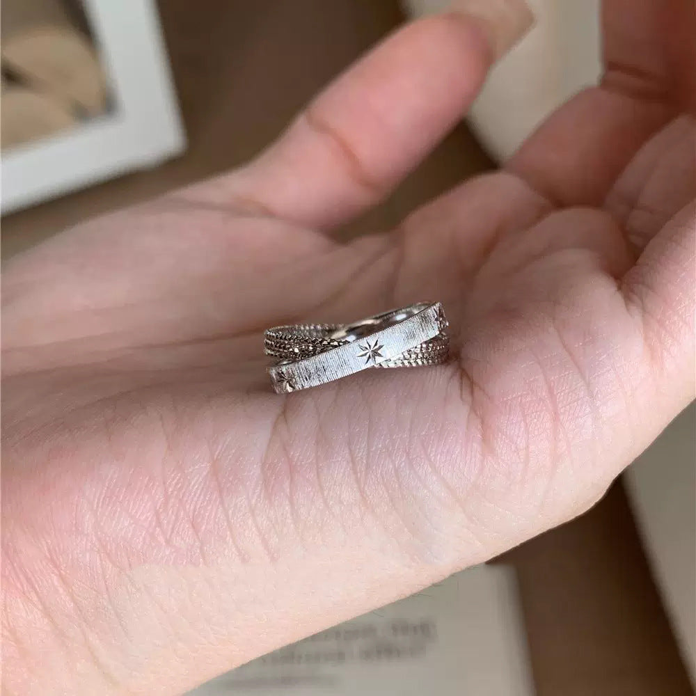 Women's Mercury Double Brushed Asterism Light Luxury Rings