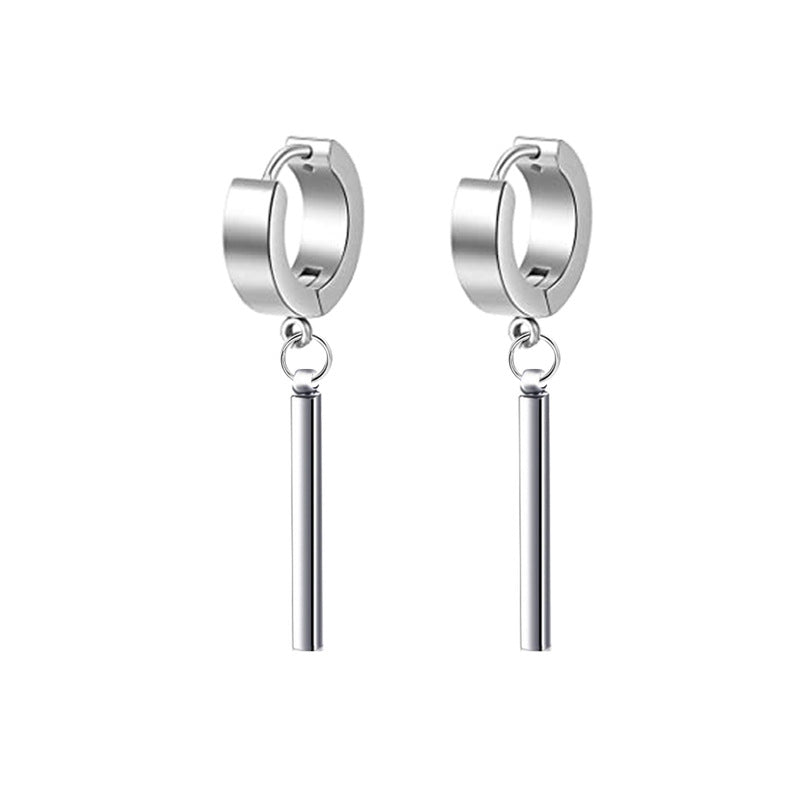 Women's & Men's Personalized Pointed Tapered Titanium Steel Retro Simple Earrings