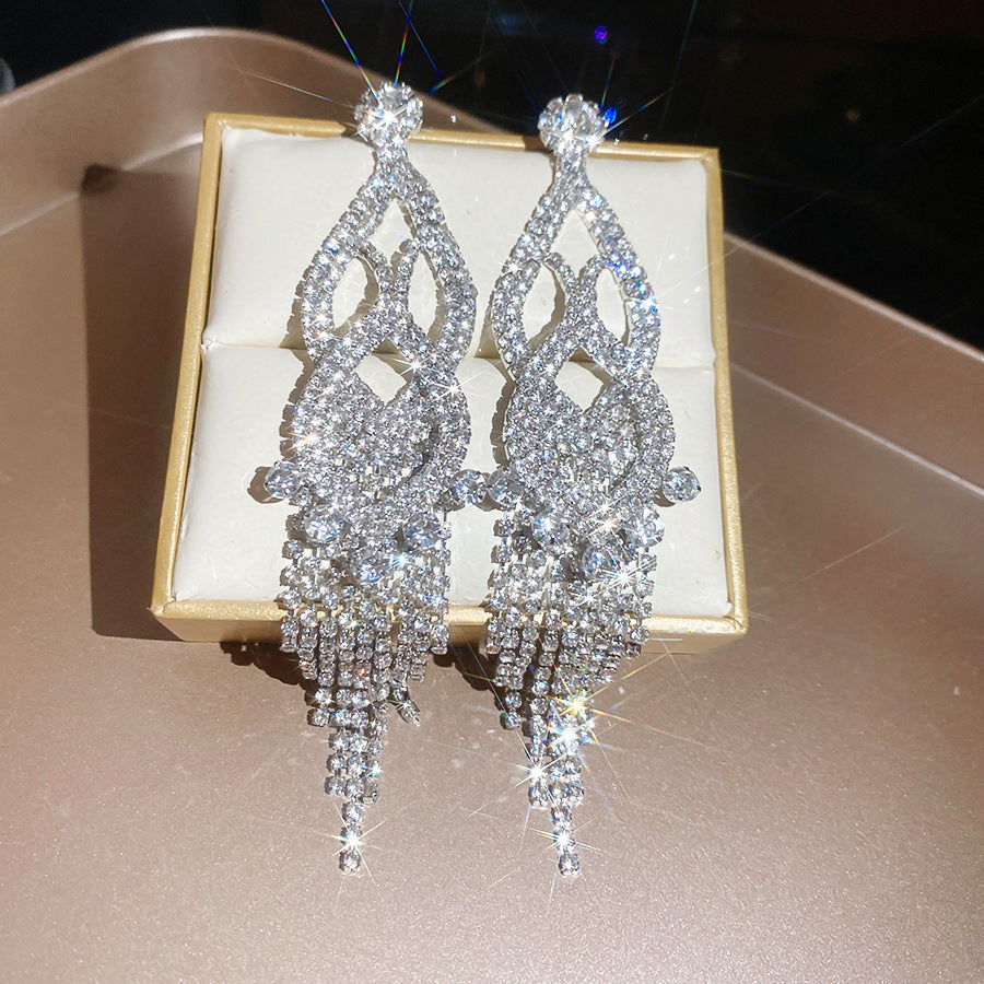 Women's Sier Diamond Tassel Light Luxury High-grade Simple Rings