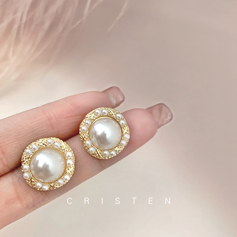 Live Broadcast High Sense Temperamental Pearl Earrings