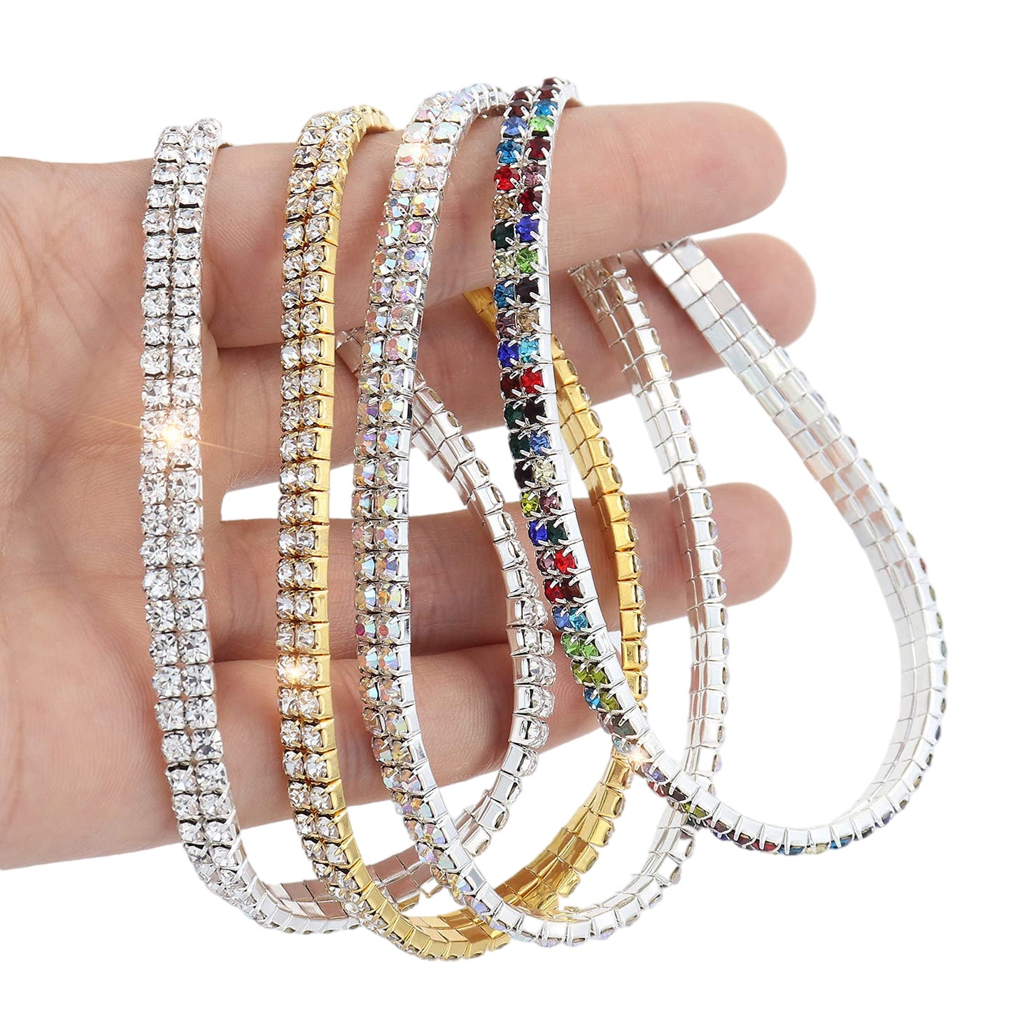 Diamond Claw Chain Colorful Crystals Simple Bracelets