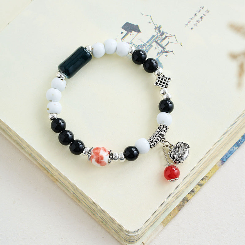 Chinese Natural Stone Porcelain Minimalist Female Bracelets