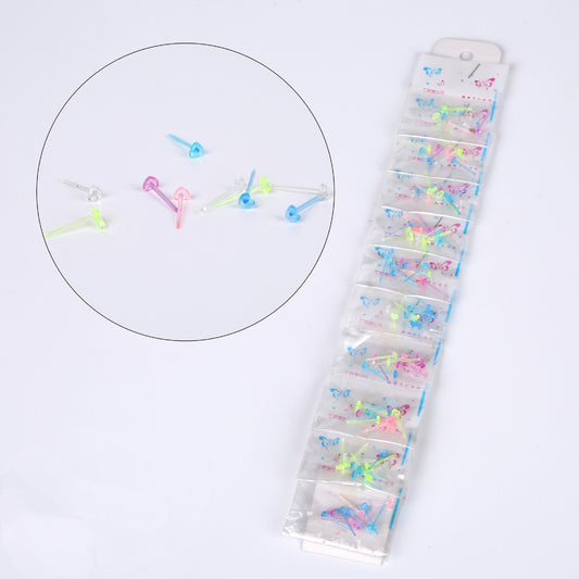 Women's & Men's Plastic Needle Ear Bar Four-leaf Clover Bear Stick Petite Stud Earrings