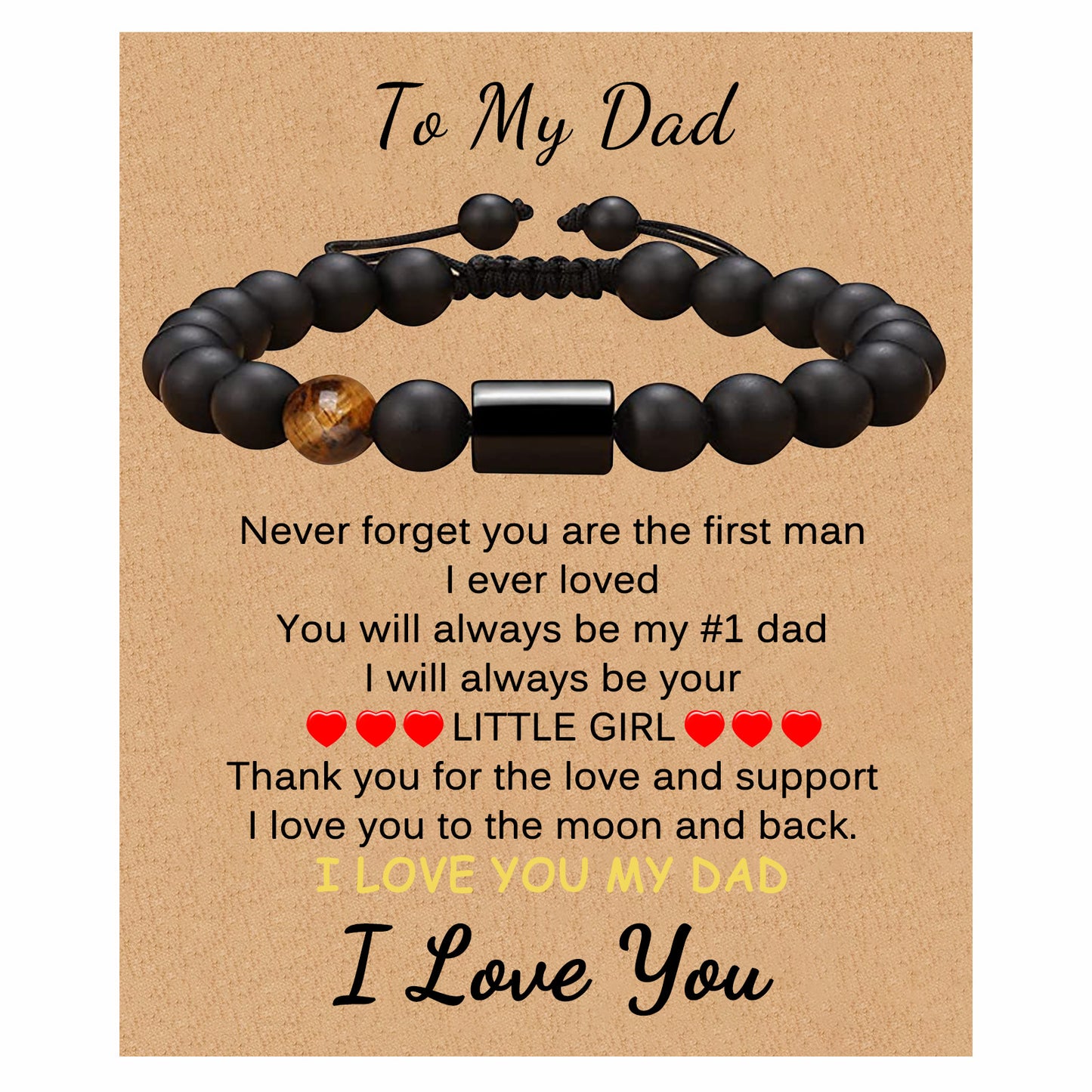 Frosted Stone Card For Son Father Bracelets