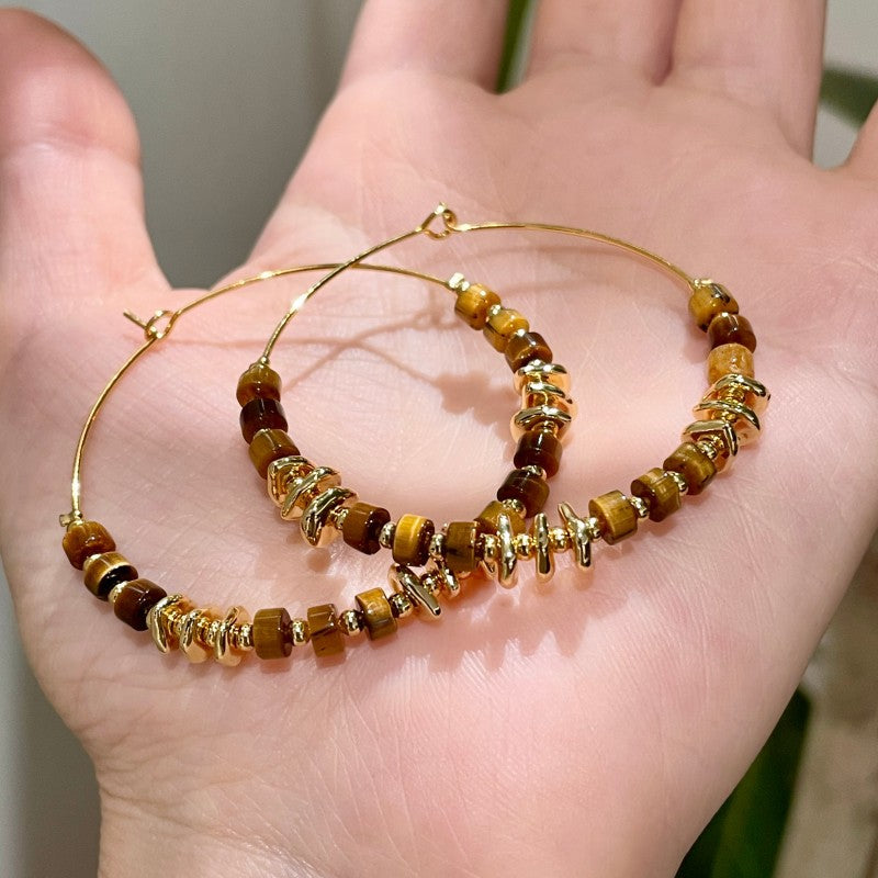 Tigereye Series Female Exquisite Vintage Special Interest Earrings
