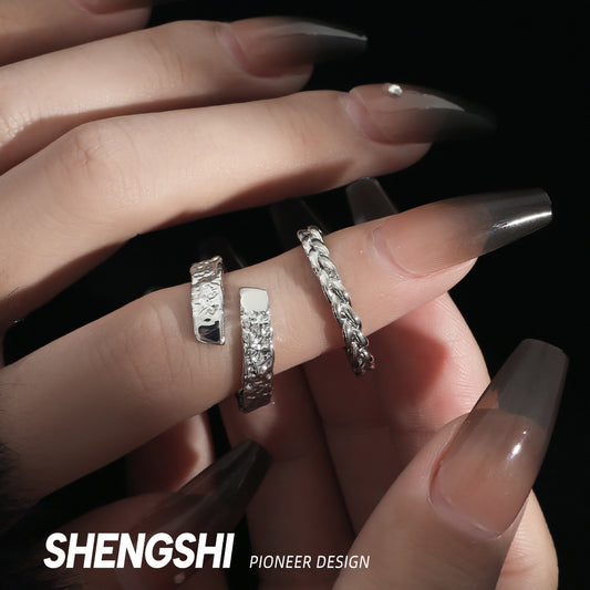 Women's Korean Style Retro Twist Pleated Light Rings