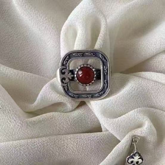 Kazakh Element Open Ethnic Style Simple Niche Index Ring