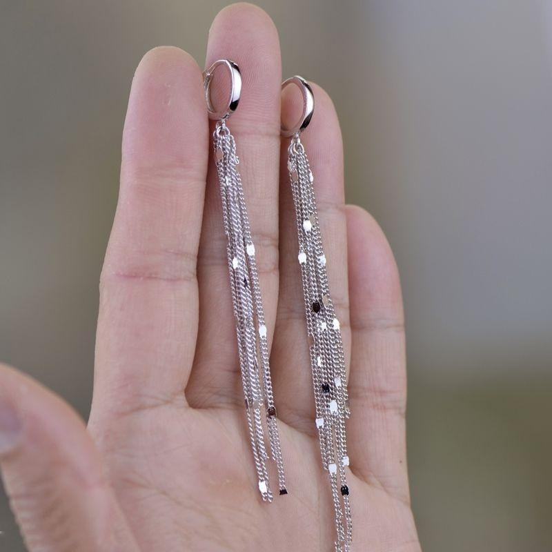 Fairy Tassel Ear Clip Female Graceful Fashionable Trendy Personality Metal Earrings