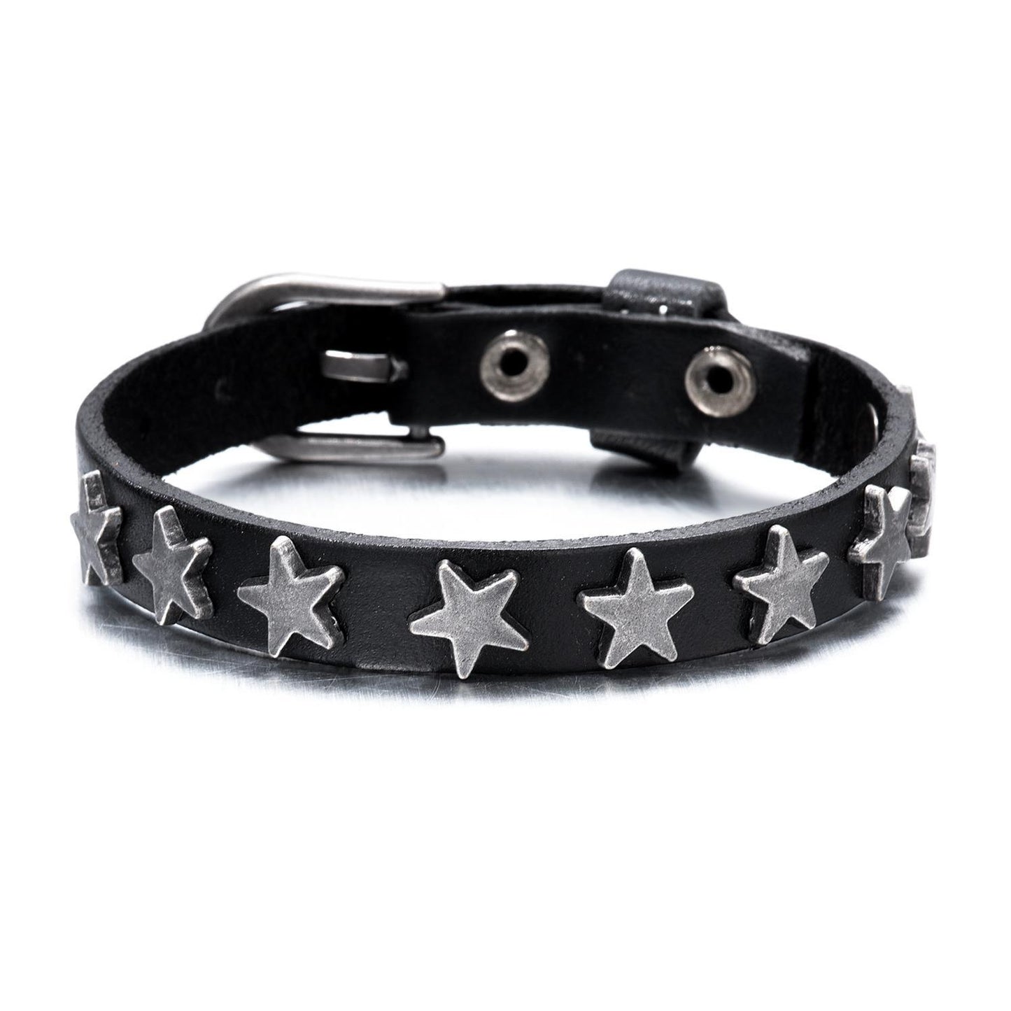 Punk Retro Five-pointed Star Cattle Leather Bar Street Bracelets